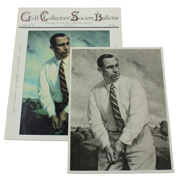Walter Hagen Personal Portrait Photo Used for Golf Collector's Society Bulletin Cover from estate with Letter