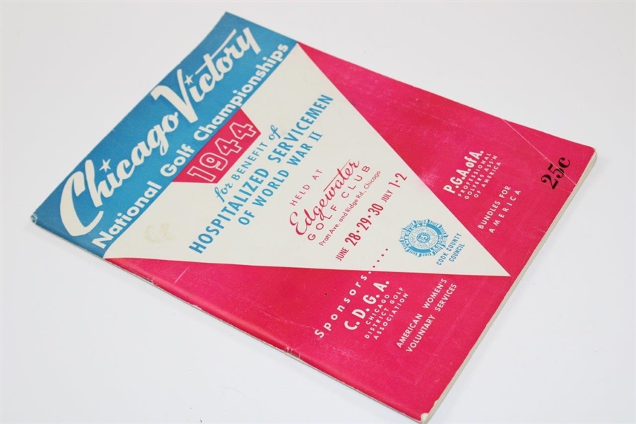 1944 Chicago Victory National Championships Program with Contestant Badge