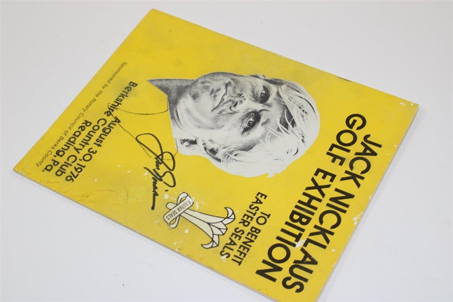 Jack Nicklaus Signed 1976 Golf Exhibition at Berkshire CC Program and Ticket JSA ALOA