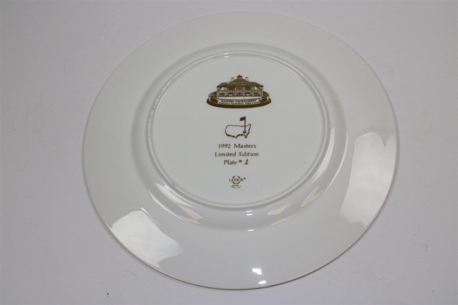 Vinny Giles' 1992 Masters Lenox Limited Edition Member Plate #1 with Original Box