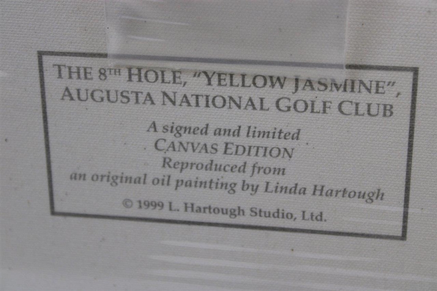 Vinny Giles' 1999 Masters Gift - Linda Hartough Signed Ltd Ed #8 Hole Yellow Jasmine Canvas - Sealed