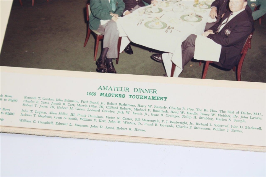 Vinny Giles' Augusta National Golf Club 1969 Masters Tournament Amateur Dinner Photo in Folder