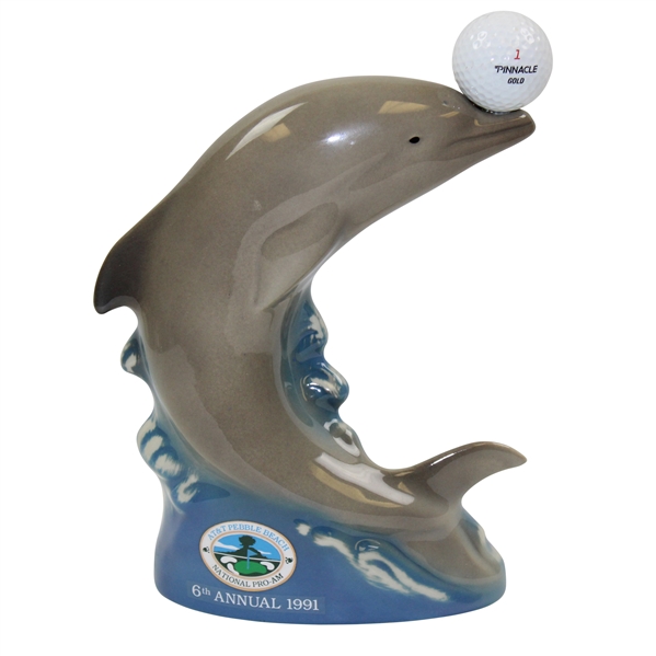 Vinny Giles' Personal 1991 AT&T Pebble Beach Pro-Am Dolphin Decanter 202/800