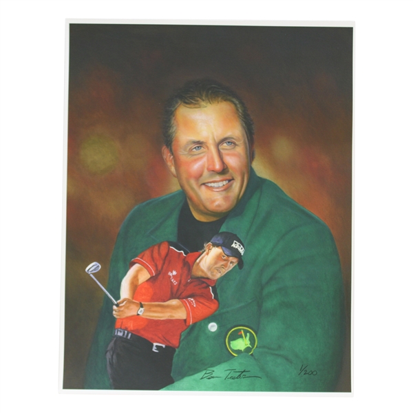 Phil Mickelson Ltd Ed 11x14 Giclee Ben Teeter Print #1/200 with Letter