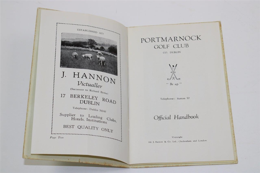 Maureen Orcutt's Personal Portmarnock Golf Club Co. of Dublin Official Handbook