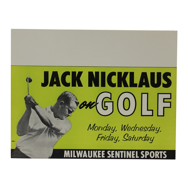 1960's Jack Nicklaus Milwaukee Sentinel 12 x 15 Advertisement - Heavy Stock