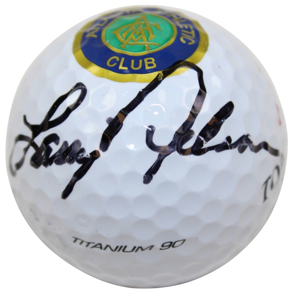 Champion Larry Nelson Signed Atlanta Athletic Club Logo Golf Ball JSA ALOA