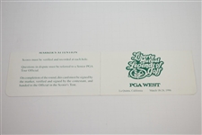 Paul Runyan Signed 1996 Liberty Mutual Legends Scorecard JSA ALOA
