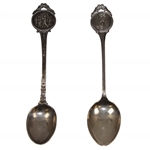 Pair of Silver Plated Golf Themed Tea Spoons