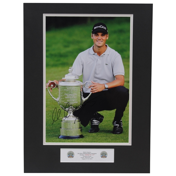 Martin Kaymer Signed 2010 PGA Wanamaker Trophy Photo Matted Display JSA ALOA