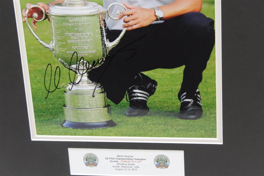Martin Kaymer Signed 2010 PGA Wanamaker Trophy Photo Matted Display JSA ALOA