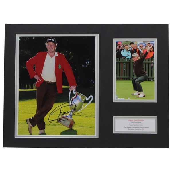 Miguel Angel Jimenez Signed Photo with Trophy Matted Display JSA ALOA