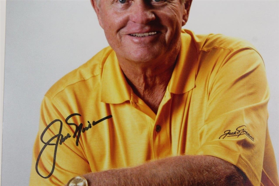 Jack Nicklaus Signed Photo Wearing Yellow Nicklaus Golf Shirt JSA ALOA