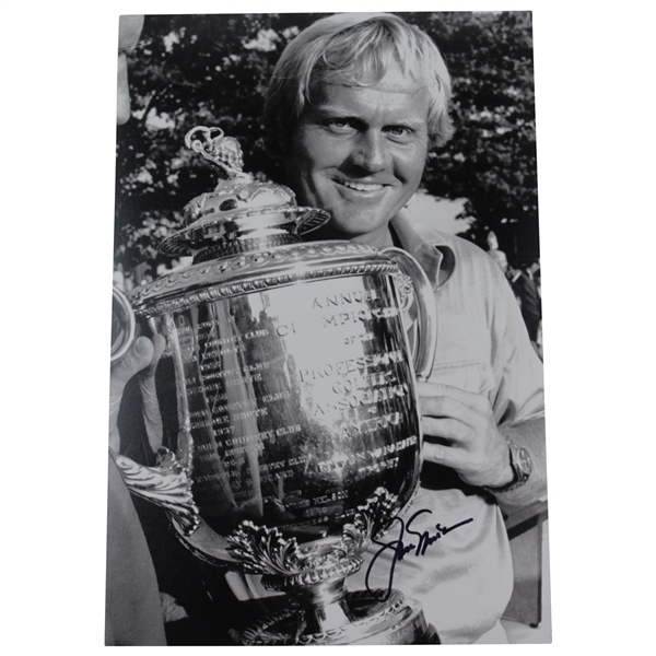 Jack Nicklaus Signed 1973 US PGA Canterbury GC with Wanamaker Photo JSA ALOA