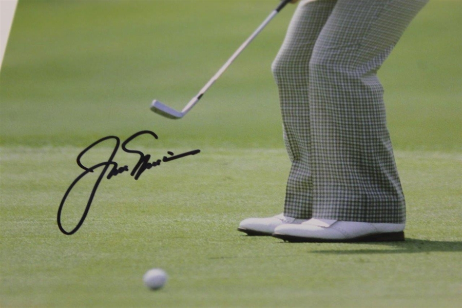 Jack Nicklaus Signed Masters 1986 Putt on the 10th Green Photo JSA ALOA