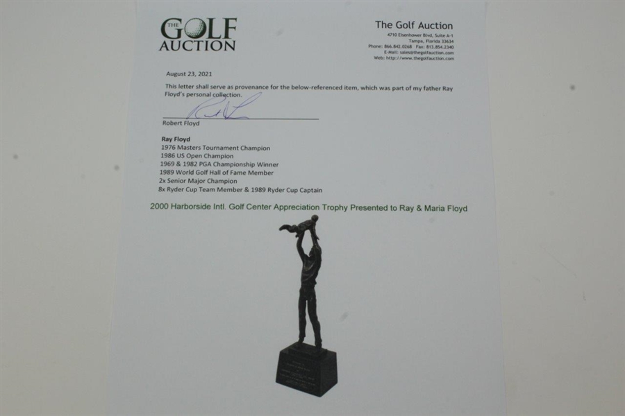 2000 Harborside Intl. Golf Center Appreciation Trophy Presented to Ray & Maria Floyd