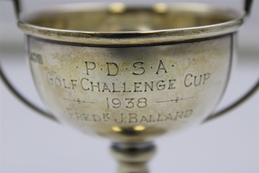 1938 P.D.S.A. Golf Challenge Cup Sterling Silver Trophy Won By Fred K J. Ballard