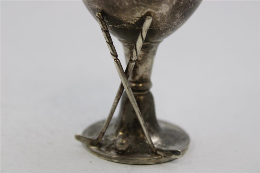 Undated Sterling Silver Golf Themed Cup with Crossed Clubs & Golf Ball - #41 Sticker on Base