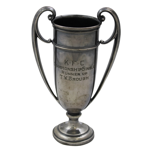 Undated K.F.C Championship Singles Runner Up Trophy Won by T.W. Brough