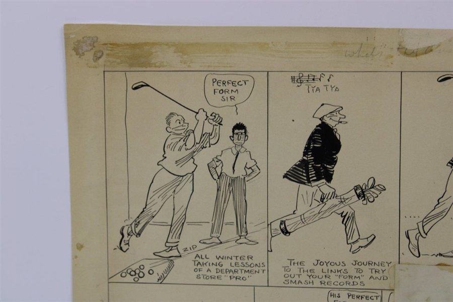 Original Clare Briggs Pen & Ink 'What's The Answer' Cartoon Strip - 1918