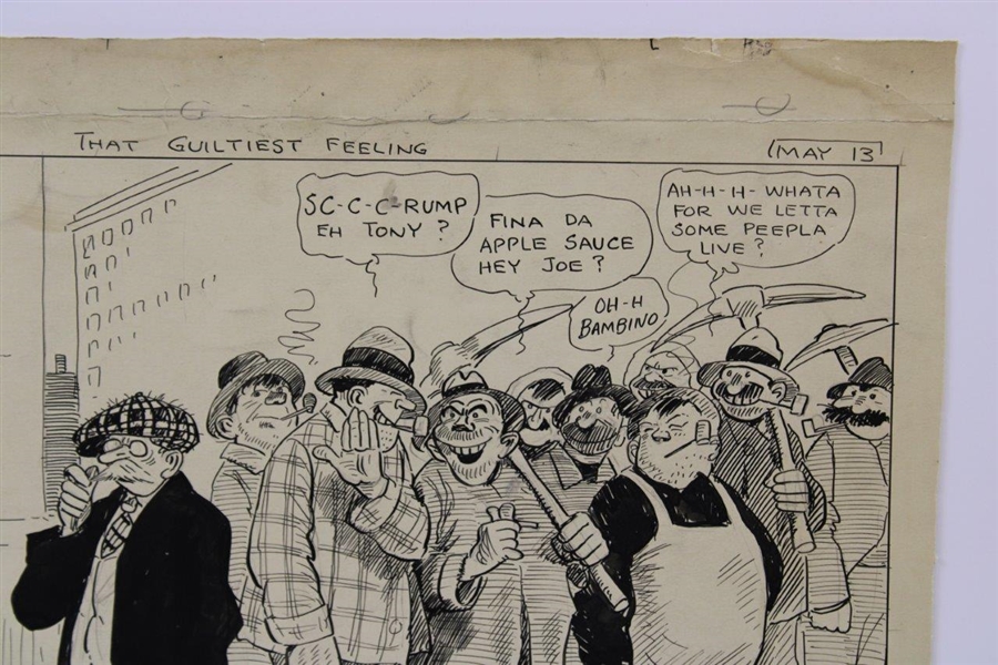 Original Clare Briggs Pen & Ink 'That Guiltiest Feeling' Cartoon Pubished by H.T. Webster - May 13, 1922
