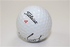 Larry Mize Signed Titleist 4 Logo Golf Ball JSA ALOA