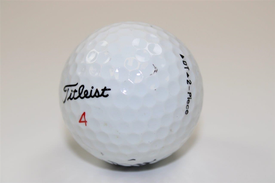Larry Mize Signed Titleist 4 Logo Golf Ball JSA ALOA