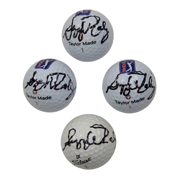 Four (4) Suzy Whaley Signed Golf Balls - PGA Tour Logo (3) & Titleist (1) Logo JSA ALOA