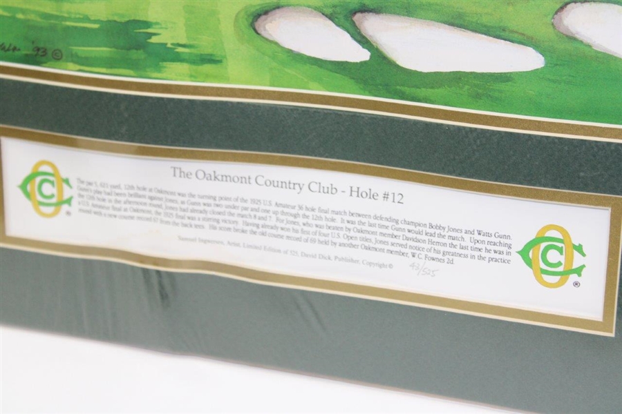 Vinny Giles' Personal The Oakmont Country Club Hole #12 Ltd Ed Matted Print #43/525