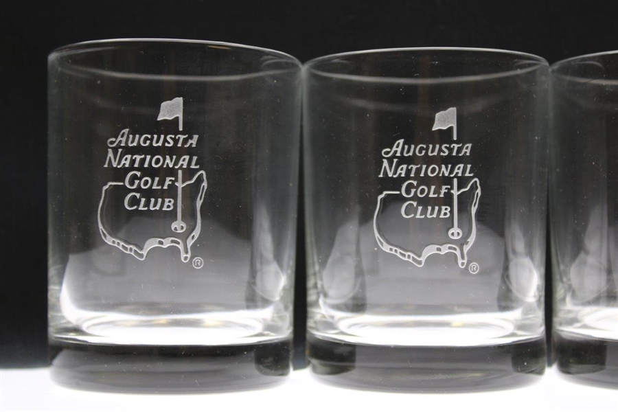 Vinny Giles' Augusta National Golf Club Four (4) Sterling Cut Glasses in Original Box
