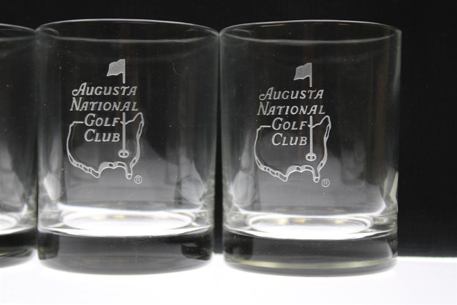 Vinny Giles' Augusta National Golf Club Four (4) Sterling Cut Glasses in Original Box