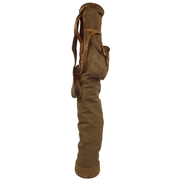 Vintage Stovepipe Canvas & Leather Golf Bag