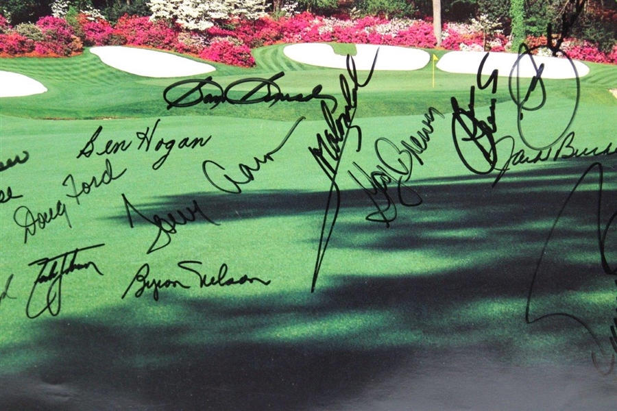 Masters Champs Multi-Signed 1994 Poster w/Picard, Hogan, Keiser, Seve, Middlecoff & 30 More! PSA FULL #AG53878