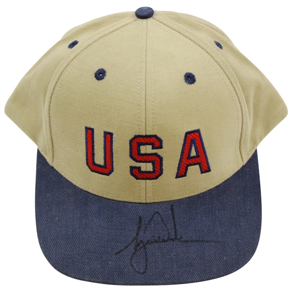 Tiger Woods Signed USA Logo Foster Grant Hat JSA FULL #Y52086