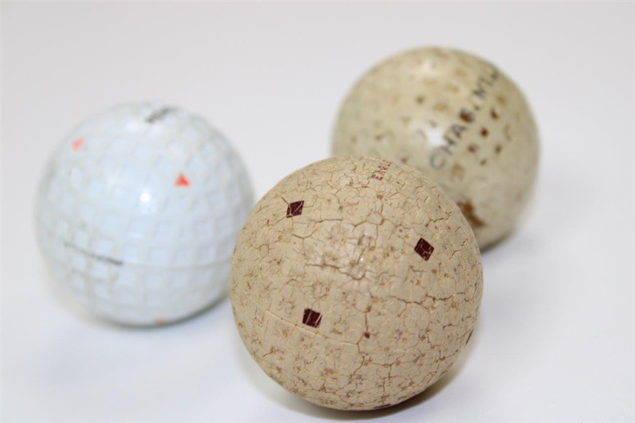 Three (3) Square Mesh Pattern Balls - Vintage Eagle & VS Royal plus Reproduction