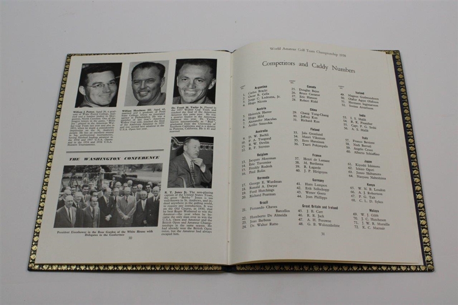 Robert 'Bobby' T. Jones Jr.’s Personal Copy of the 1958 World Amateur Golf Championship Program - Hardbound