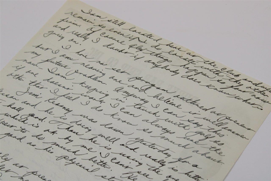H.G. Picard Signed Handwritten Letter To Alex Morrison on 1943 Burke Par Grip Co. Inc. Letterhead JSA ALOA