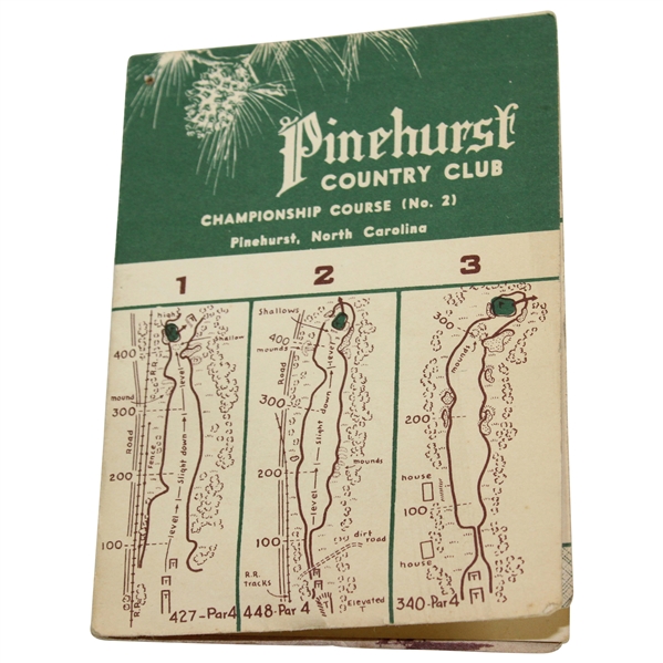 Vintage Pinehurst Country Club No. 2 Course Official Foldout Scorecard