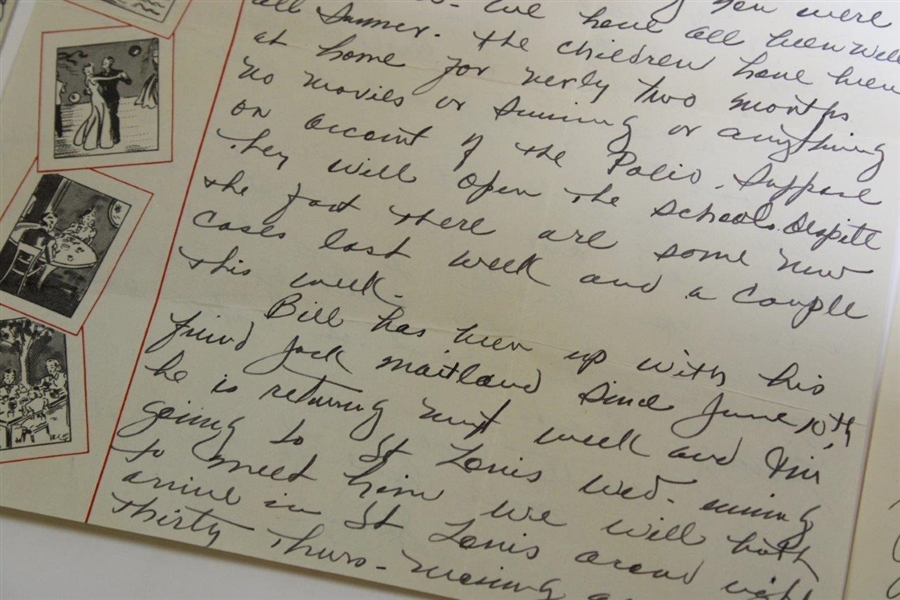 Mrs. Henry Picard Signed Handwritten 1943 2pg Letter to Mrs. Alex Morrison on Twin Hills Letterhead JSA ALOA