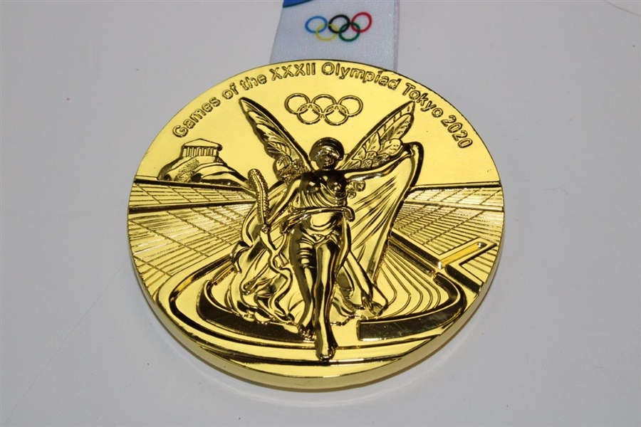 Xander Schaufele Signed 2020 Tokyo Olympic Replica Gold Medal with Ribbon JSA ALOA