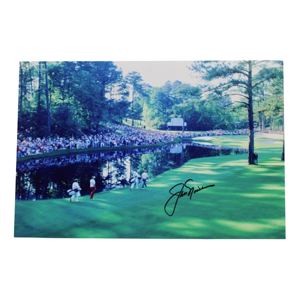 Jack Nicklaus Signed 1986 Masters Walk to the 16th Green Photo with Letter JSA ALOA