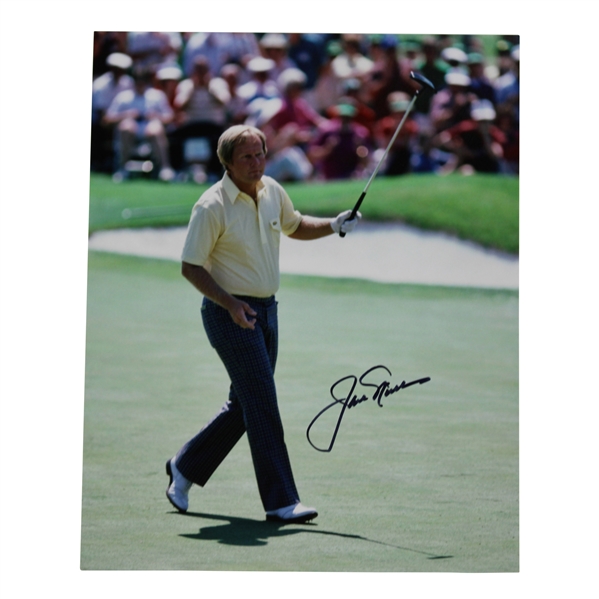 Jack Nicklaus Signed 1986 Masters Walk down the 18th Fairway Photo with Letter JSA ALOA