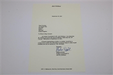Jack Nicklaus Signed 1986 Masters Walk down the 18th Fairway Photo with Letter JSA ALOA