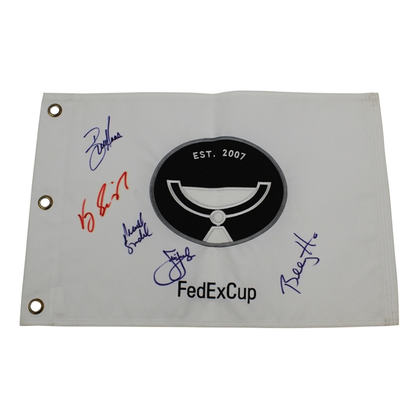 Champions Singh, Furyk, Horschel, Haas & Snedeker Signed Embroidered FedEx Cup Flag JSA ALOA