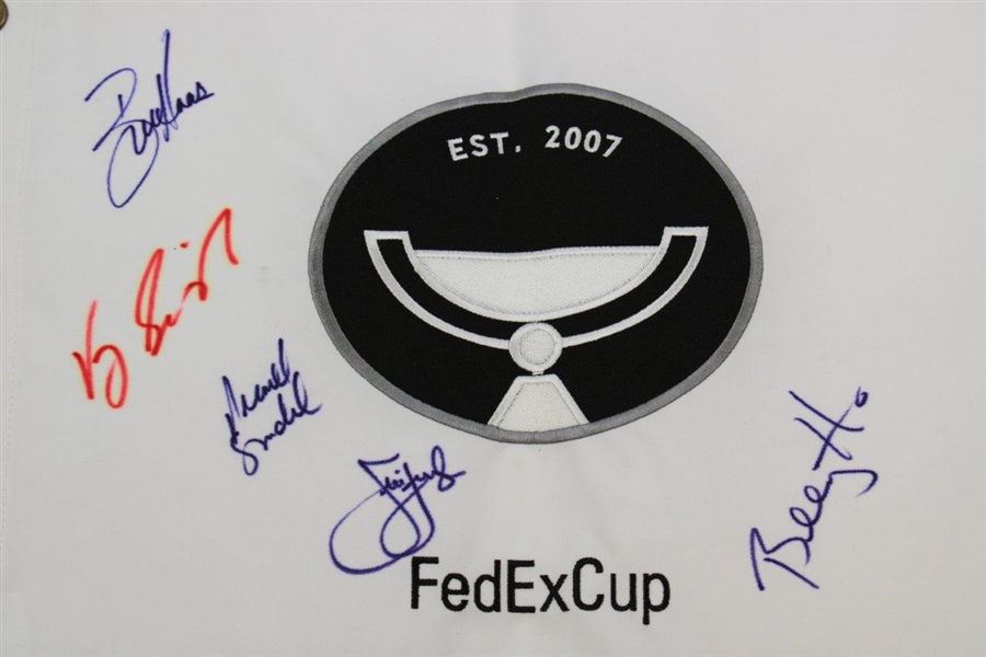 Champions Singh, Furyk, Horschel, Haas & Snedeker Signed Embroidered FedEx Cup Flag JSA ALOA