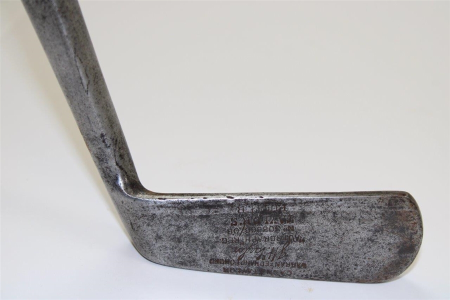 Cann & Taylor Hand Forged JH Taylor Autograph' Taylor's Putter - No. 303866/08 with Shat Stamp