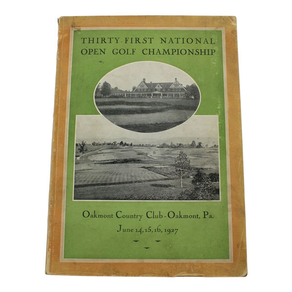 1927 US Open Championship at Oakmont CC Program - Tommy Armour Winner