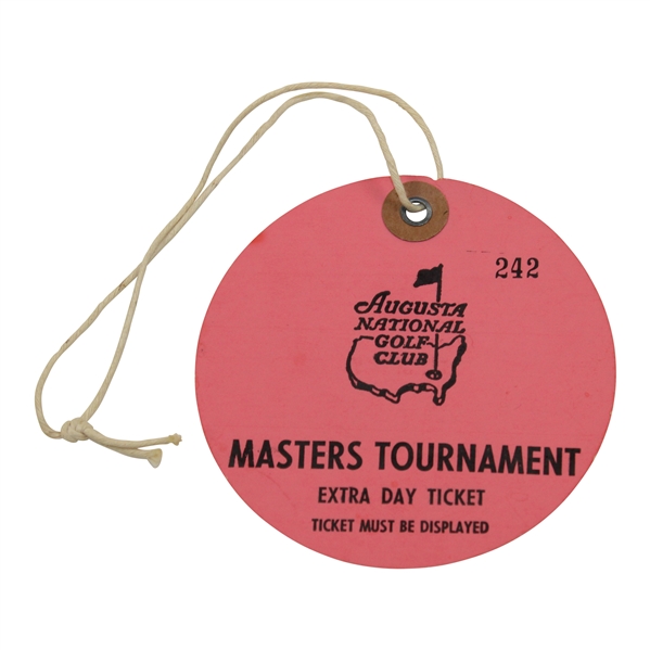 Circa 1970's Masters Tournament 'Extra Day' Circle Ticket #242 - Second One We've Seen