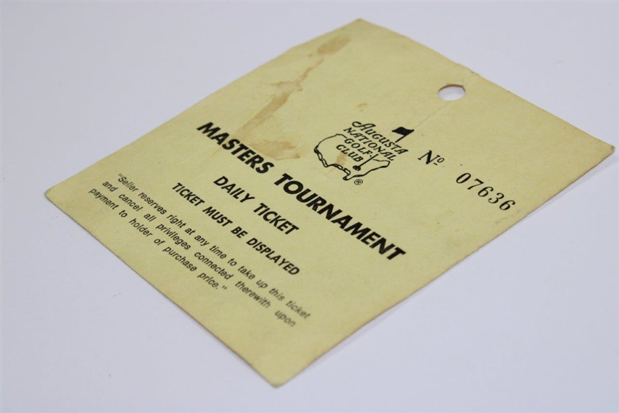 Circa 1970's Masters Tournament 'Extra Day' Square Ticket #07636