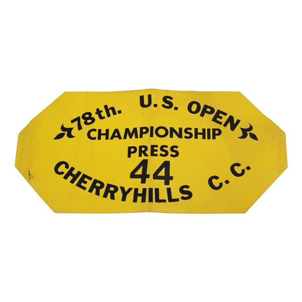 1978 US Open at Cherry Hills Country Club Press Arm Band #44